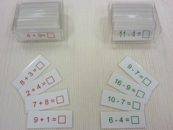 Preview of Addition and Subtraction "Tickets"  {Montessori operation colors}