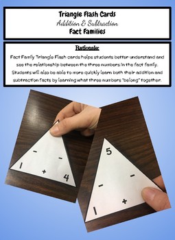 Preview of Addition and Subtraction Triangle Fact Family Flash Cards