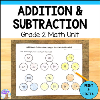 Preview of Addition & Subtraction Unit - Grade 2 Math Ontario - Worksheets, Posters, Test