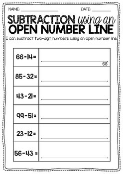 Addition and Subtraction Using an Open Number Line by Mrs Edgar | TpT