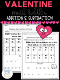 Addition and Subtraction Valentine Math Riddles
