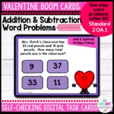 Addition and Subtraction Valentines Word Problems within 1