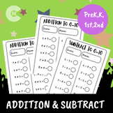 Addition and Subtraction Within 0-10 For PreK,K,1st and 2n