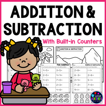Preview of Addition and Subtraction Within 10 Worksheets - Kindergarten Math