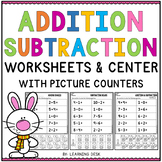 Addition and Subtraction Within 10 Worksheets and Center