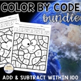 Addition and Subtraction Within 100 | Earth Day Color by C