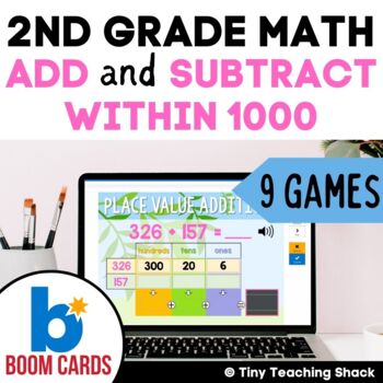 Preview of Addition and Subtraction Within 1000 / 2nd Grade Math Boom Cards Bundle