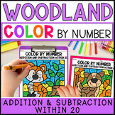Color by Number Addition and Subtraction Within 20 End of 