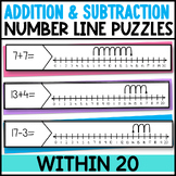 Addition and Subtraction Within 20 Number Line Puzzles