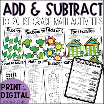 Preview of Addition and Subtraction Within 20 Unit - 1st Grade Math Worksheets