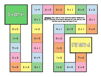 Preview of Addition and Subtraction Within 5 & 10 Board Games with Answer Key