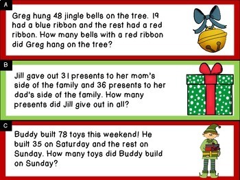 Christmas Math: Addition and Subtraction Word Problem Sort by The Math Spot