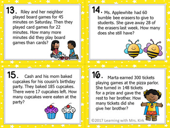 Addition and Subtraction Word Problem Task Card BUNDLE | TpT