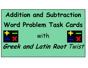 Preview of Addition and Subtraction Word Problem Task Cards