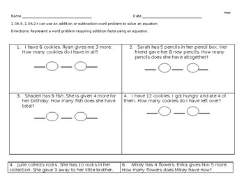 Addition and Subtraction Word Problems by First the Sweets | TPT