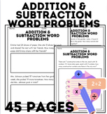 Addition and Subtraction Word Problems | 45 Pages