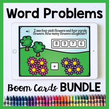 Preview of Addition And Subtraction Word Problems Boom Cards Bundle