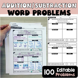 Addition and Subtraction Word Problems Bundle | 1-2 Steps 