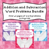 Addition and Subtraction Word Problems Bundle ( With Grids