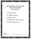 Addition and Subtraction Word Problems (C.U.B.E.S. Method)