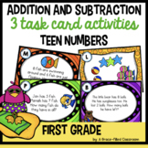 Addition and Subtraction Task Cards Teen Numbers