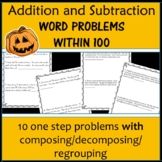 Addition Subtraction Word Problems Halloween One Step Regrouping