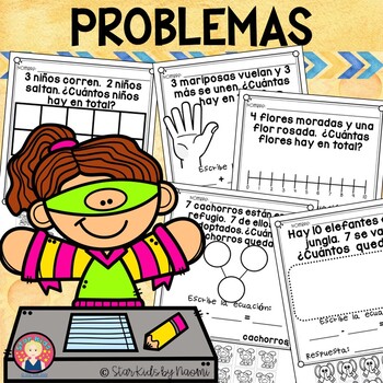 Preview of Addition and Subtraction Word Problems IN SPANISH for K-1