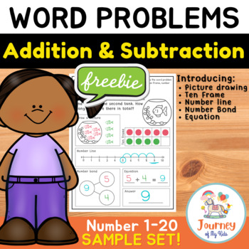Preview of Addition and Subtraction Word Problems | Kindergarten & First grade FREEBIE