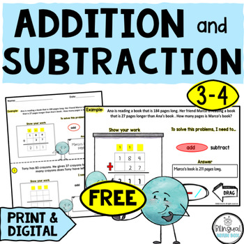 Preview of Addition and Subtraction Word Problems - Regrouping - 2 and 3 Digit Numbers