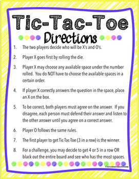 Addition and Subtraction Word Problems Tic Tac Toe Game | TpT