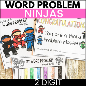 Preview of 2 Digit Addition and Subtraction Word Problems Regrouping - 1st 2nd Grade Math