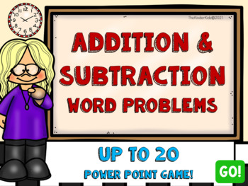 Preview of Addition and Subtraction Word Problems Up to 20 PowerPoint Game