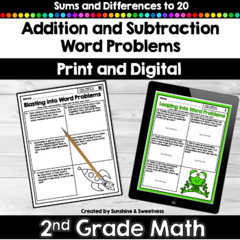 Addition and Subtraction Word Problems Within 20 by Sunshine and Sweetness