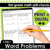 Addition and Subtraction Word Problems Worksheets First Grade Math 1.OA.1
