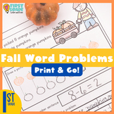 Addition and Subtraction Word Problems for Fall 1st Grade 