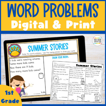 Preview of Addition and Subtraction Word Problems for First Grade | End of Year Math