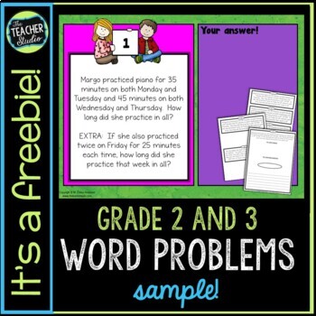 Preview of Addition & Subtraction 2nd Grade Word Problems - 3rd Grade Word Problem FREEBIE