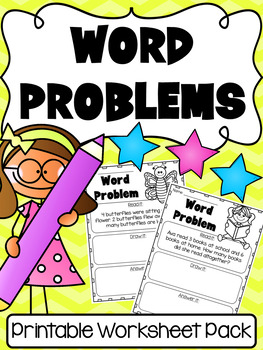 Preview of Addition and Subtraction Word Problems to 10 - Kindergarten Worksheets