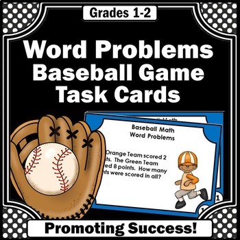 Preview of Addition and Subtraction Word Problems to 20 1st Grade Math Review Task Cards