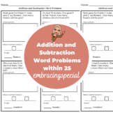 Addition and Subtraction Word Problems within 25