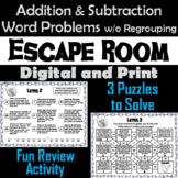 Addition and Subtraction Word Problems without Regrouping 