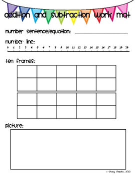 addition and subtraction work mat by the second grade scoop tpt