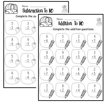 Addition and Subtraction Worksheet by Cacth The Moon | TPT