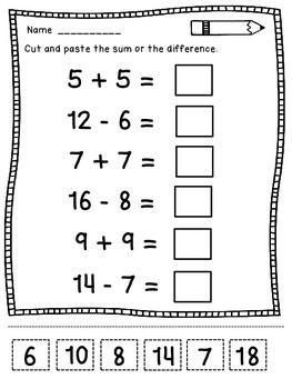 math addition and subtraction worksheets up to 20