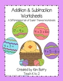 Addition and Subtraction Worksheets - Easter Edition