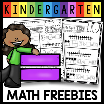 Preview of FREE Addition and Subtraction Worksheets - Math Centers - Sums of Five