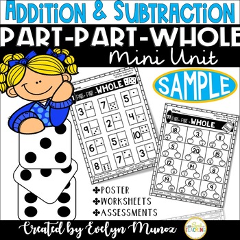 Preview of Addition and Subtraction Worksheets | Part-Part-WHOLE | Missing Number