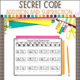 Addition and Subtraction Worksheets - Secret Code - Thanksgiving