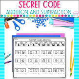 Addition and Subtraction Worksheets - Secret Code - Winter