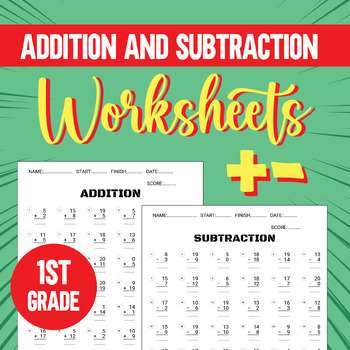 Preview of Addition and Subtraction Worksheets Within 20 | 1st Grade Math Facts 2022-2023